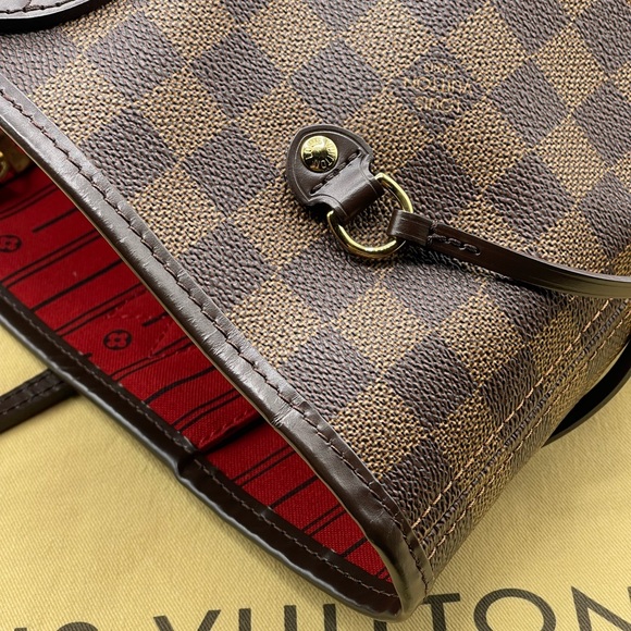 Louis Vuitton Damier Ebene Neverfull Mm Ceries Cherry Red Shoulder Tote Bag LV - Picture 2 of 16